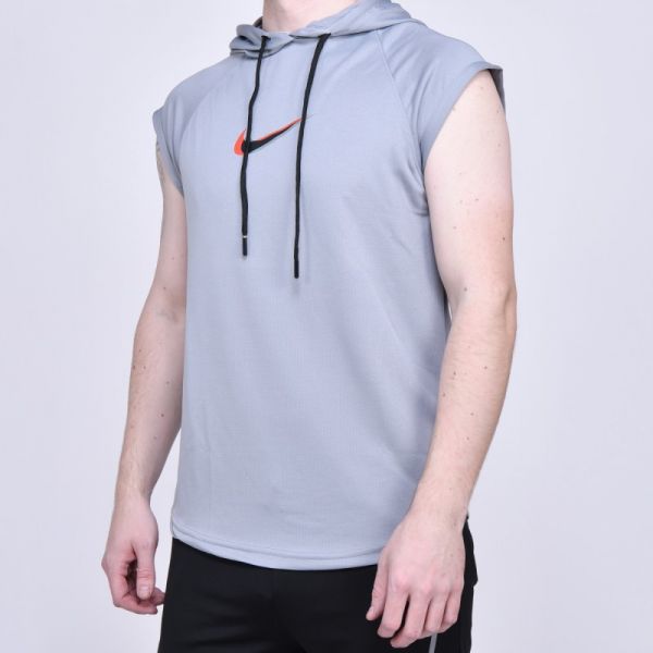 T-shirt with hood Nike Gray art bezf-2