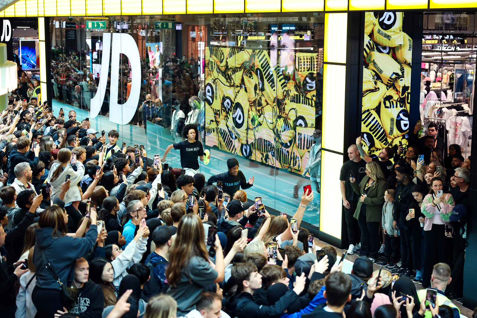 Usain Bolt at the opening of a JD Sports store.